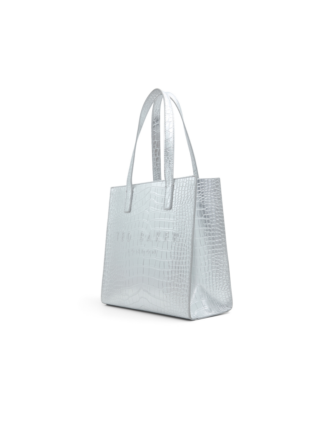 Metallic Croc Texture Small Icon Tote Bag