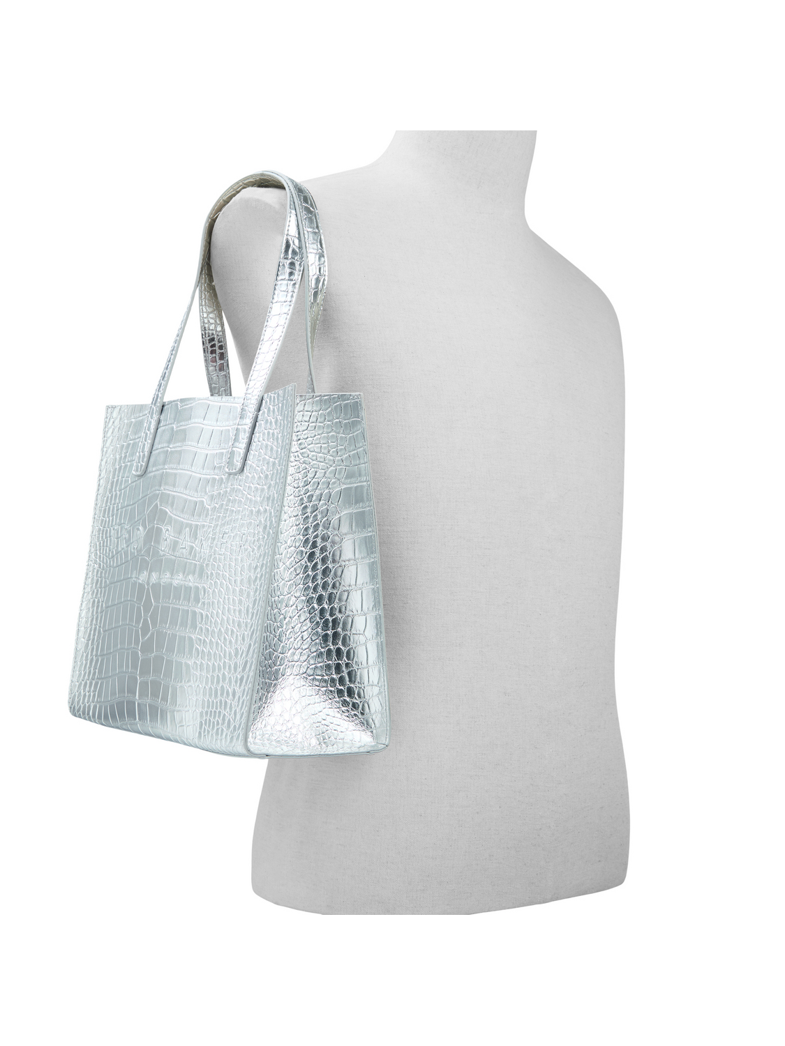 Metallic Croc Texture Small Icon Tote Bag