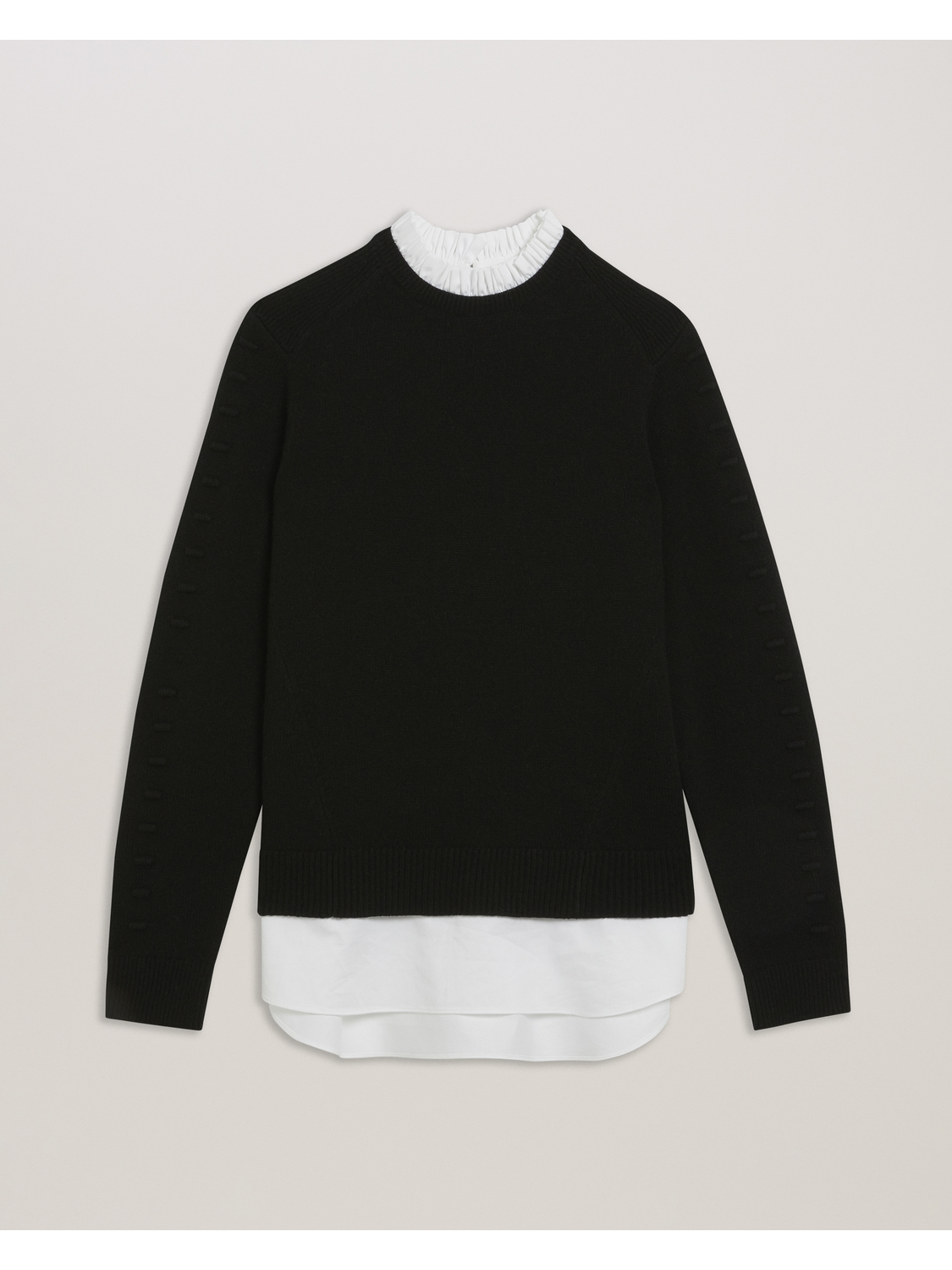 Bobble Detail Shirt Hem Knitted Jumper