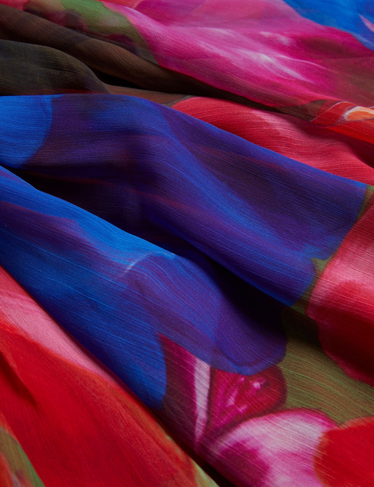 Organza Tropical Bloom V-neck Maxi Dress