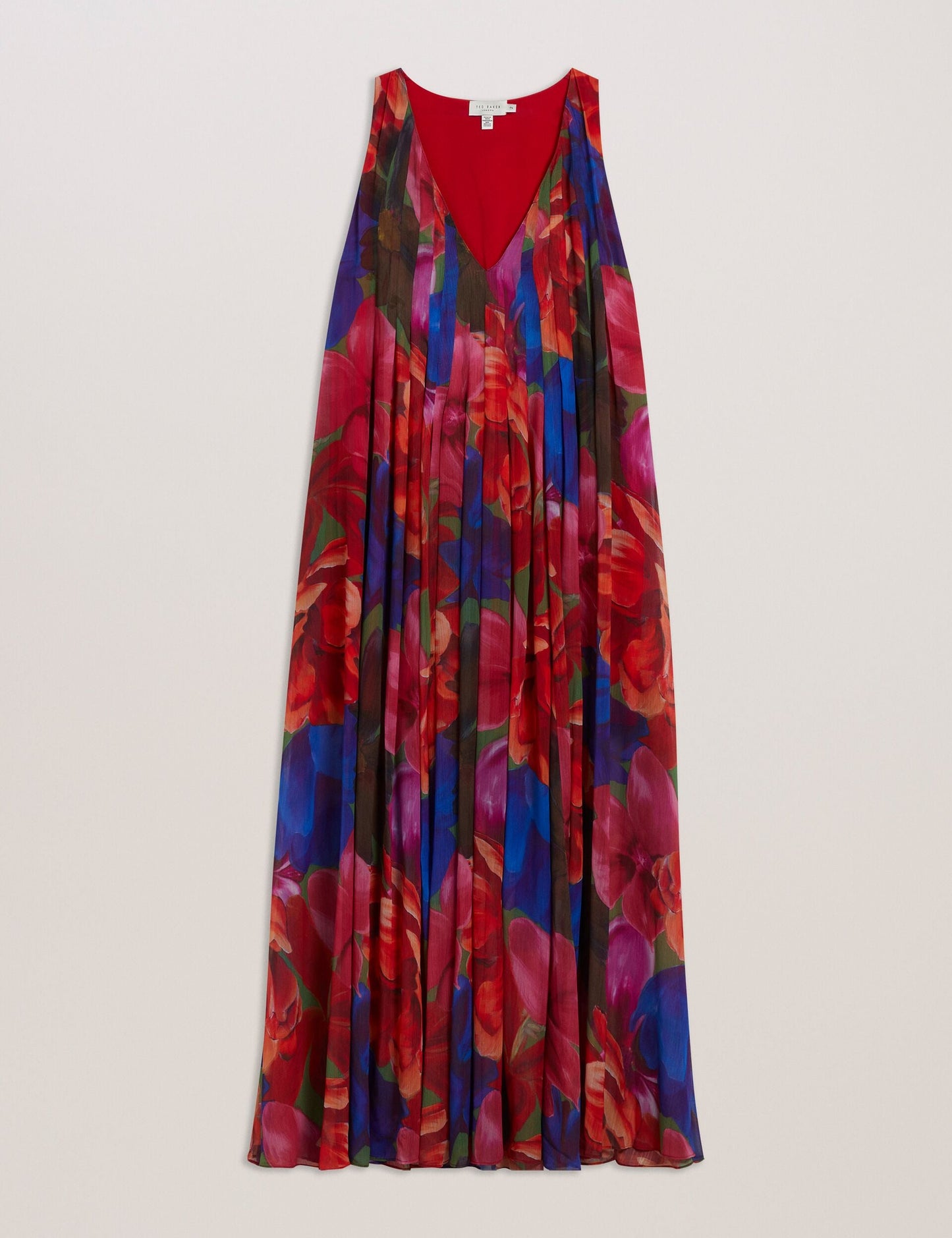 Organza Tropical Bloom V-neck Maxi Dress