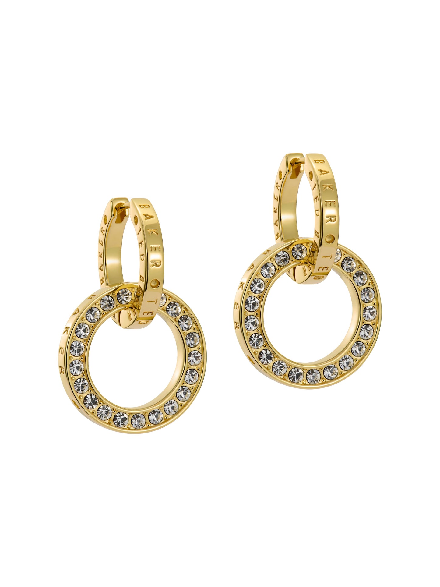 Double Link Crystal Drop Earrings