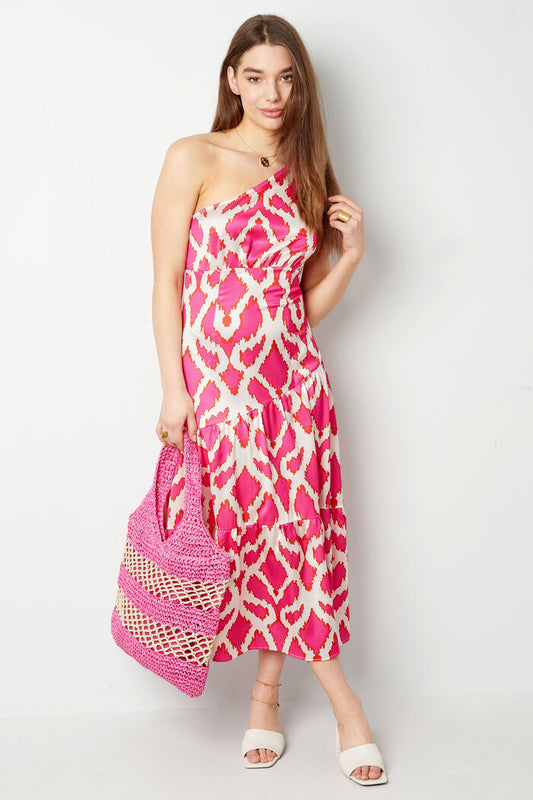 One-shoulder dress tropical bliss