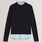 Bobble Detail Shirt Hem Knitted Jumper