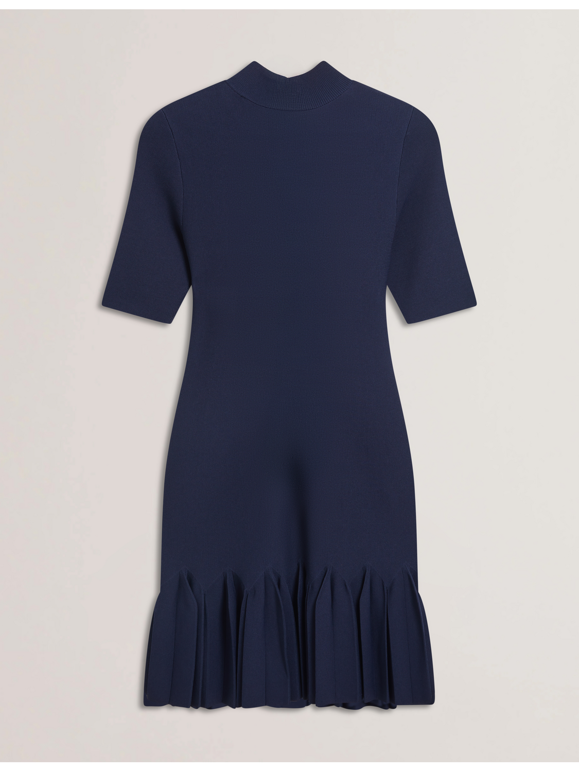 Pleated Hem Bodycon Knit Mini Dress