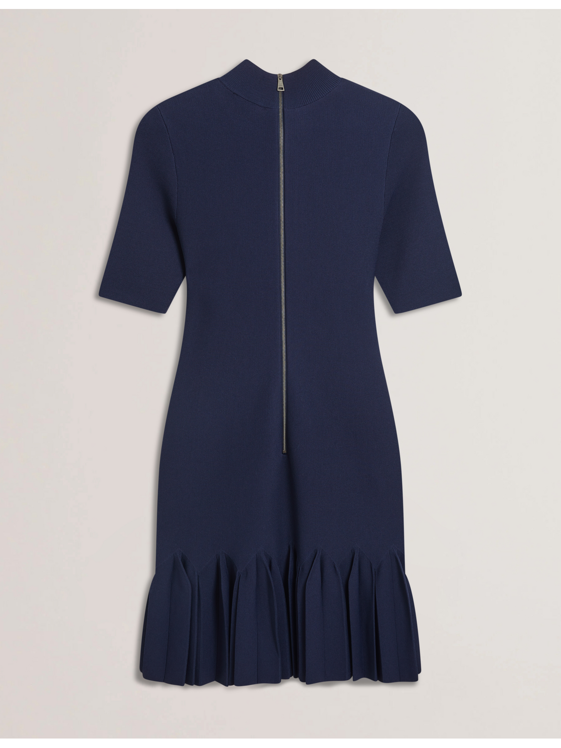 Pleated Hem Bodycon Knit Mini Dress