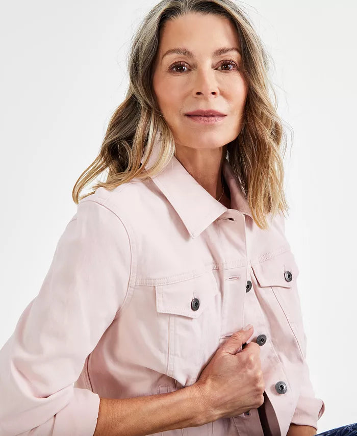 Coral Pink Denim Jacket