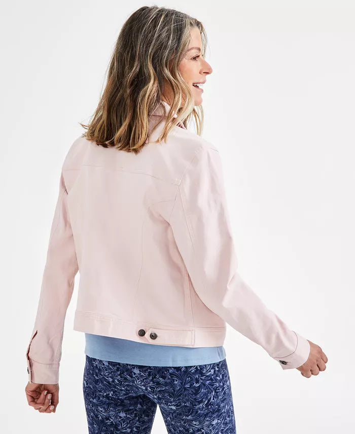 Coral Pink Denim Jacket