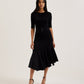 Flippy Hem Knitted Midi Dress With Belt