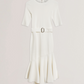 Flippy Hem Knitted Midi Dress With Belt
