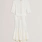 Flippy Hem Knitted Midi Dress With Belt