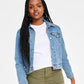 Stone Washed Cotton Denim Trucker Jacket