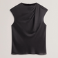 Drape Neck Detail Satin Top