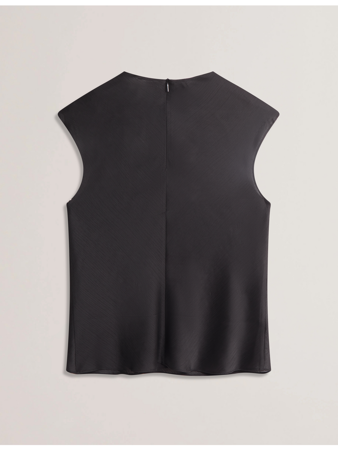 Drape Neck Detail Satin Top