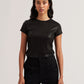 Ribbed Metallic Fitted T-Shirt