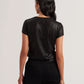 Ribbed Metallic Fitted T-Shirt