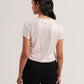 Ribbed Metallic Fitted T-Shirt