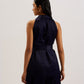 Tailored Satin Longline Vest with Belt