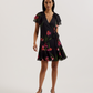 Floral Angel Sleeve Wrap Mini Dress