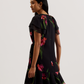 Floral Angel Sleeve Wrap Mini Dress