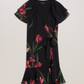 Floral Angel Sleeve Wrap Mini Dress