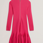 Flounce Hem Long Sleeve Knitted Mini Dress