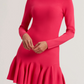 Flounce Hem Long Sleeve Knitted Mini Dress