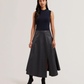 Sleeveless Knit Faux Leather Midi Dress