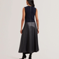 Sleeveless Knit Faux Leather Midi Dress