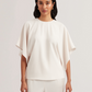 Batwing Short Sleeve Satin Blouse