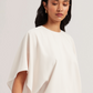 Batwing Short Sleeve Woven Blouse