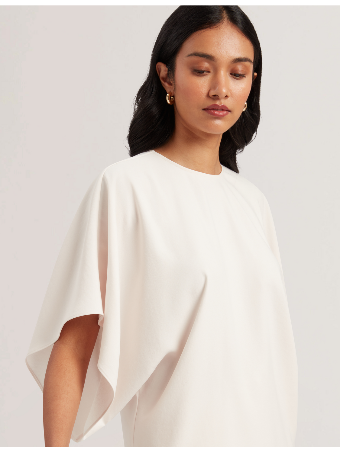 Batwing Short Sleeve Woven Blouse