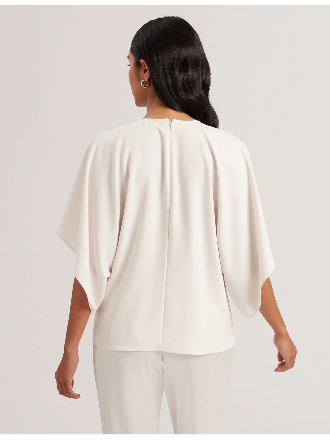 Batwing Short Sleeve Woven Blouse