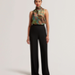 Printed Satin High Neck Sleeveless Top