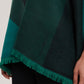 Colour Block Buckled Woven Poncho