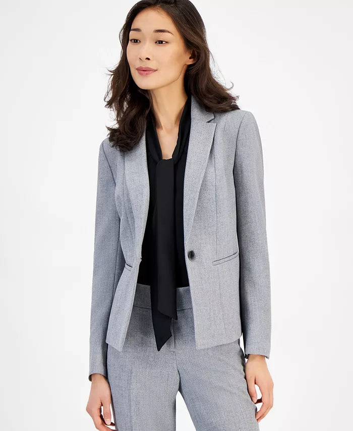 Crepe One-Button Blazer