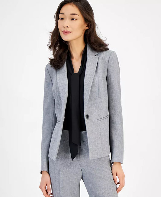 Crepe One-Button Blazer