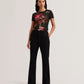 Blurred Floral Print Slim Fit T-Shirt