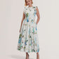Sleeveless Floral Cotton A-Line Midi Dress