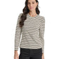 Women's Striped Long-Sleeve Crewneck Top