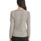 Women's Striped Long-Sleeve Crewneck Top