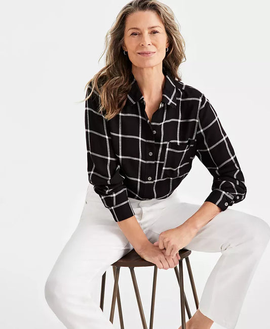 Women's Plaid Button-Front Perfect Shirt