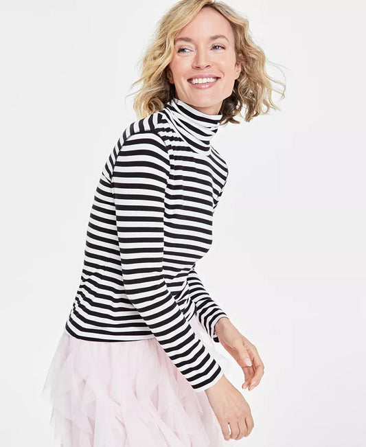 Women's Every Day Stripe Jersey Turtleneck,