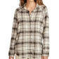Women's Plaid Button-Down Long-Sleeve Tunic Shirt