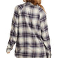 Women's Plaid Button-Down Long-Sleeve Tunic Shirt