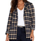 Women's Plaid Knit Boyfriend Blazer
