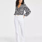 Belted Flared-Leg Jeans
