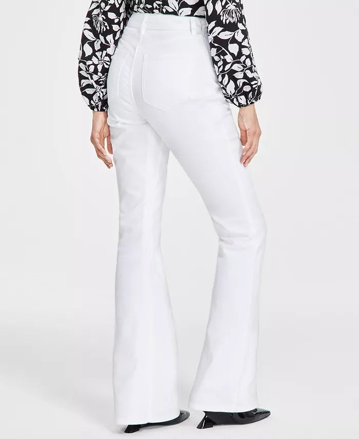 Belted Flared-Leg Jeans