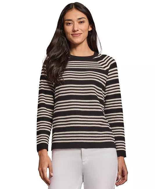 Women's Striped Boat-Neck Raglan-Sleeve Top