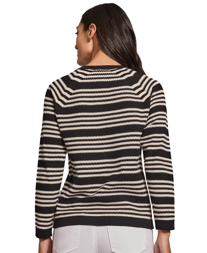 Women's Striped Boat-Neck Raglan-Sleeve Top